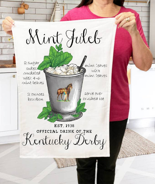 Kentucky Derby Mint Juleb Drink Kitchen Terry Cloth Towel
