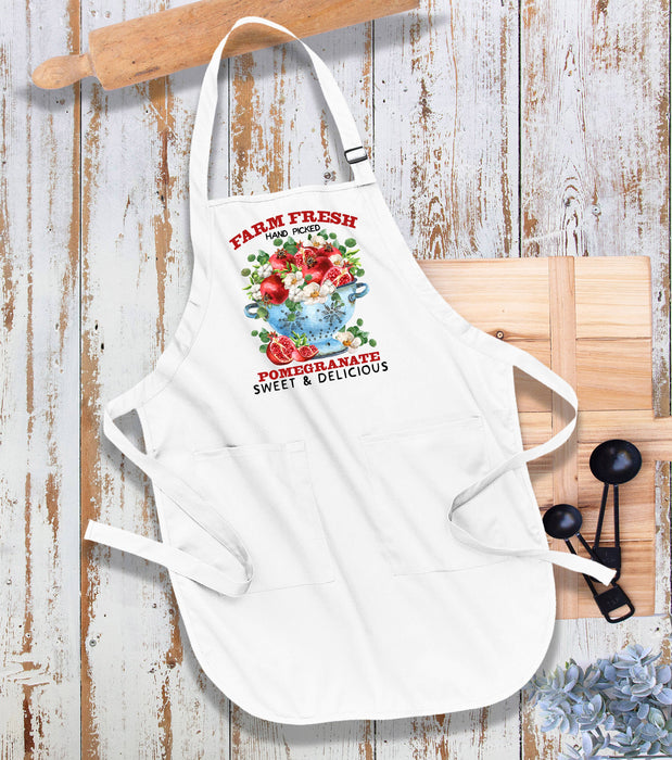 Country Farm Fresh Pomegranate Kitchen Cotton Apron