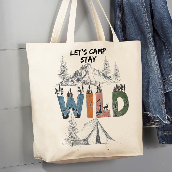 Let Camp Stay Wild Canvas Tote Bag