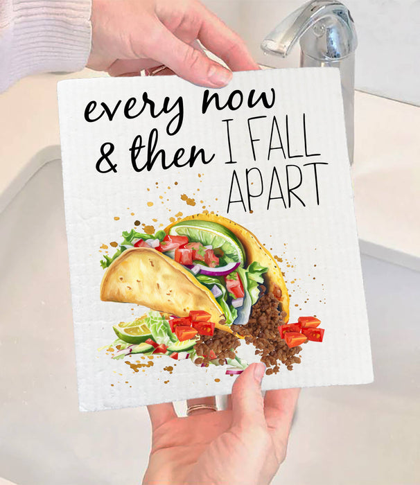 Every Now & Then Fall Apart Taco SWEDISH DISH CLOTH