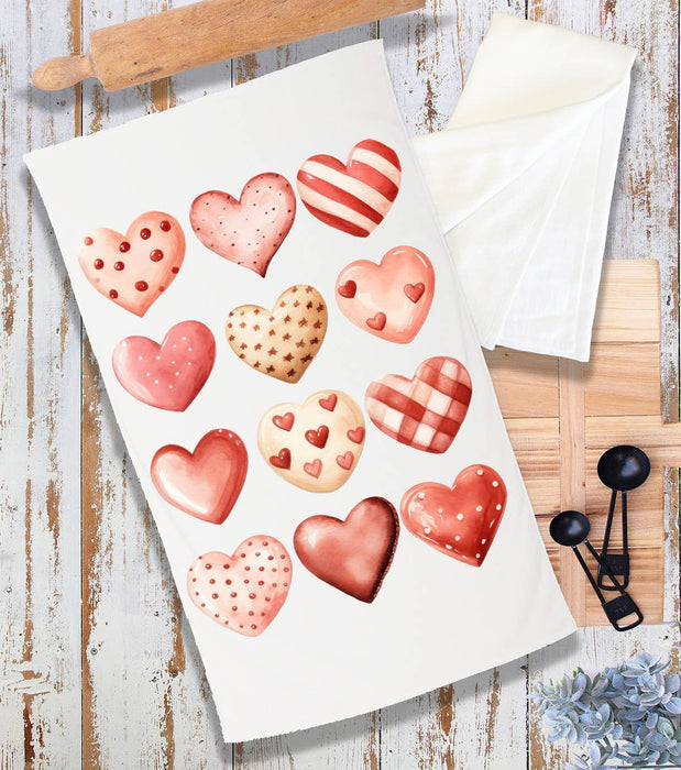 Valentine Heart Cookies  Terry Cloth Towel