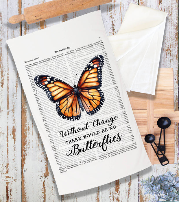 Vintage Monarch Butterfly Quote Terry Cloth Towel