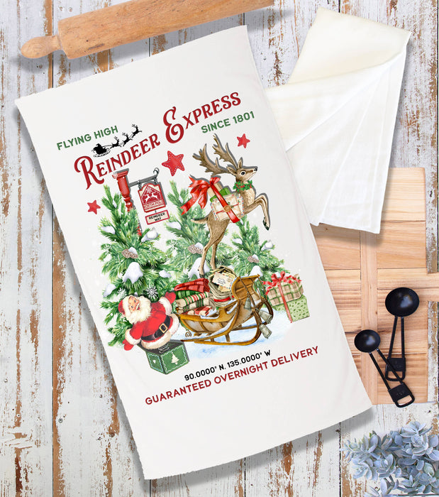 Christmas Reindeer Express Terry Cloth Towel