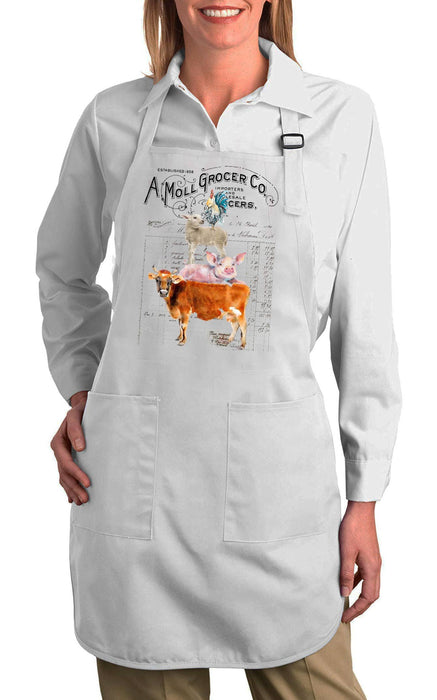 Vintage Farm Animals Grocers Cotton Apron
