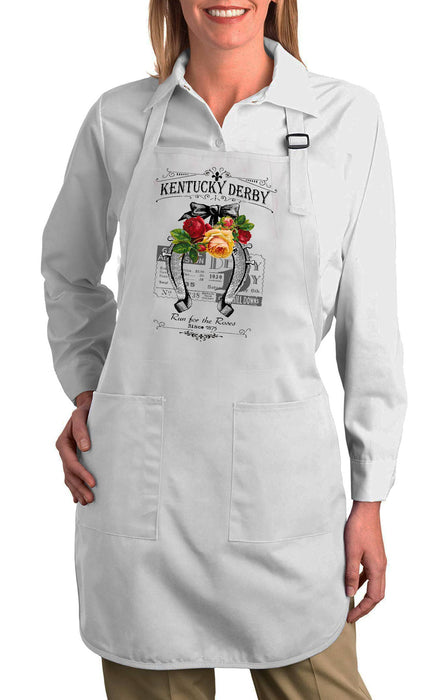 Kentucky Derby Horse Shoe Roses Kitchen Cotton Apron