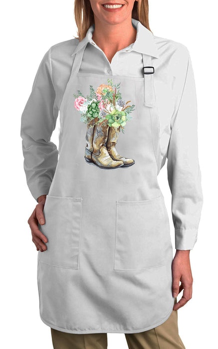 Western Cowboy Boots Succulents Southwestern Cotton Apron