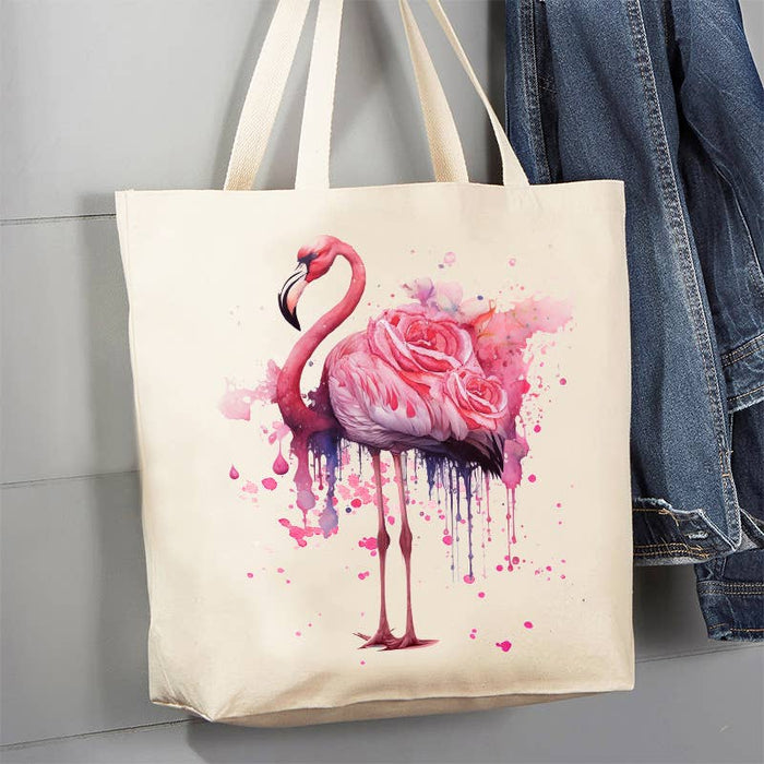 Beautiful Flamingo Roses 12 oz Canvas Tote Bag