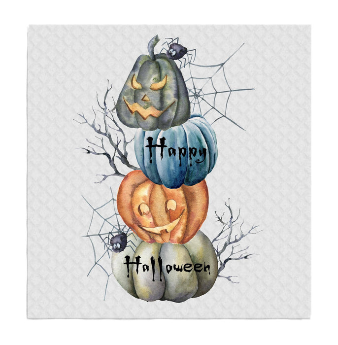 Happy Halloween Stacked Pumpkins SWEDISH DISH CLOTHS