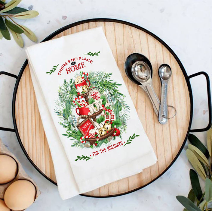 Christmas No Place Like Home Flour Sack Tea Towel