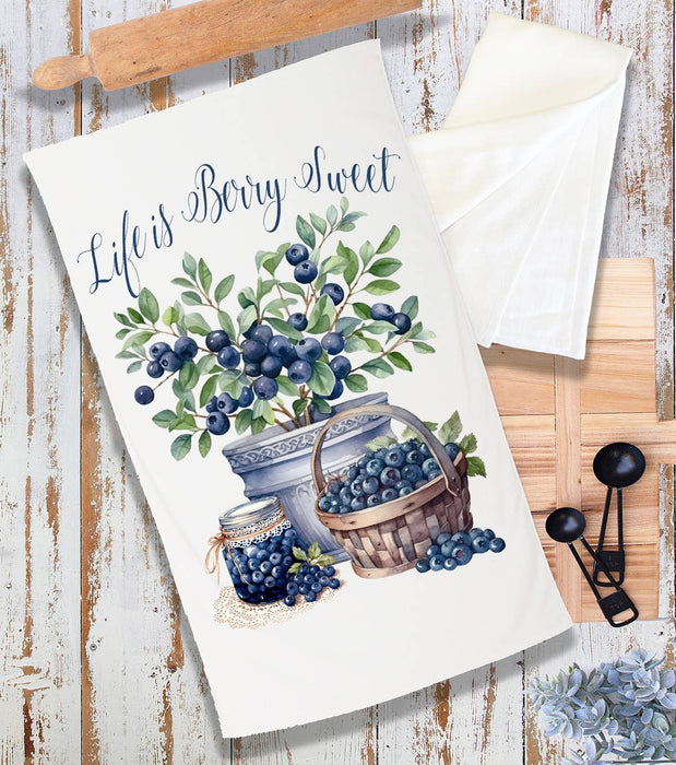 Life is Berry Sweet Blueberry Fruit Terry Cloth Towel