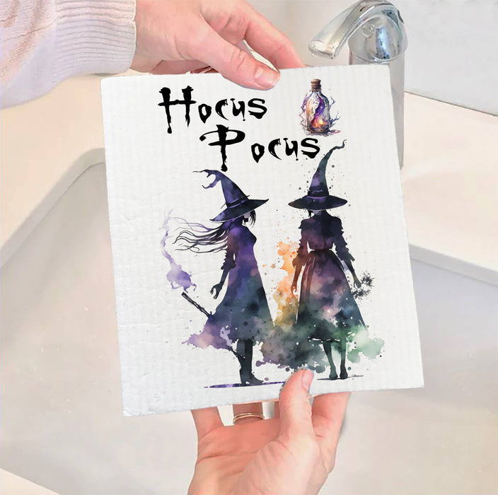 Halloween Hocus Pocus Witches SWEDISH DISH CLOTH