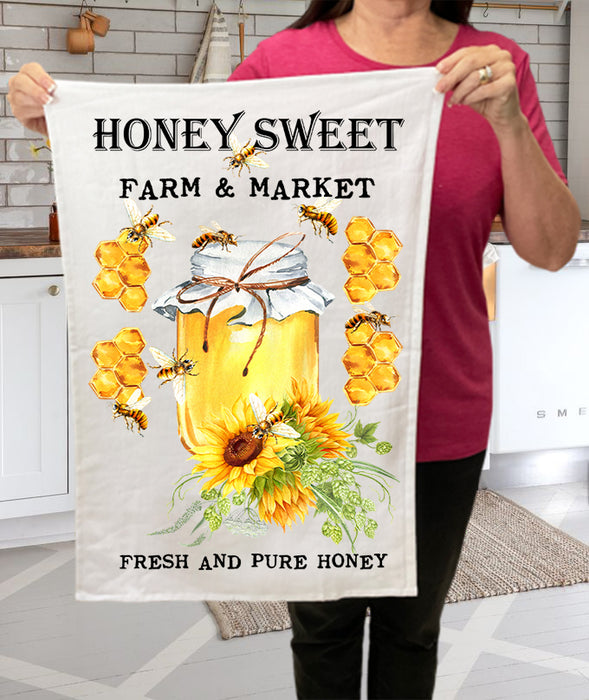 Farmers Market Honey Sweet Farm Bees Cotton Terry Towels