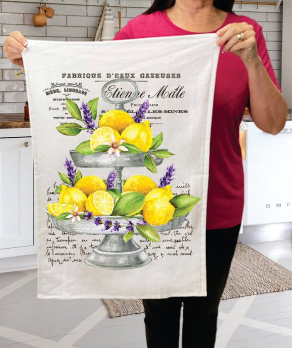 Lemons and Lavender 2 Tier Tray Kitchen Cotton Terry Towels