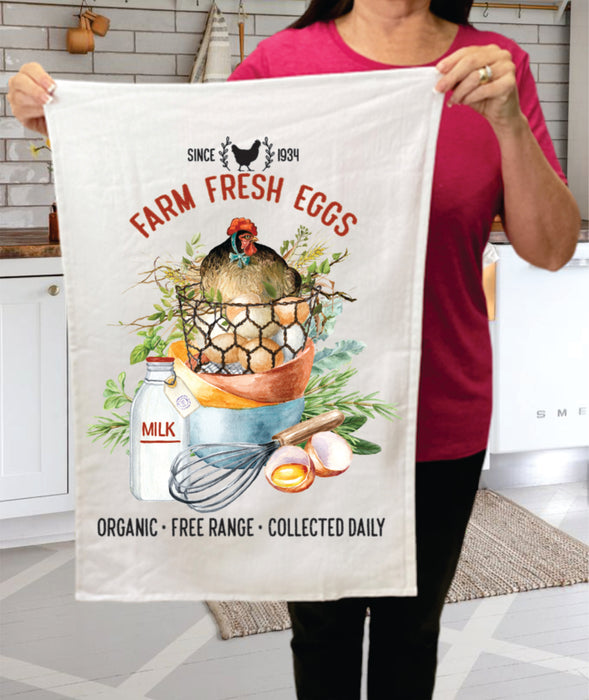 Farm Fresh Eggs Farmers Market  Terry Towel