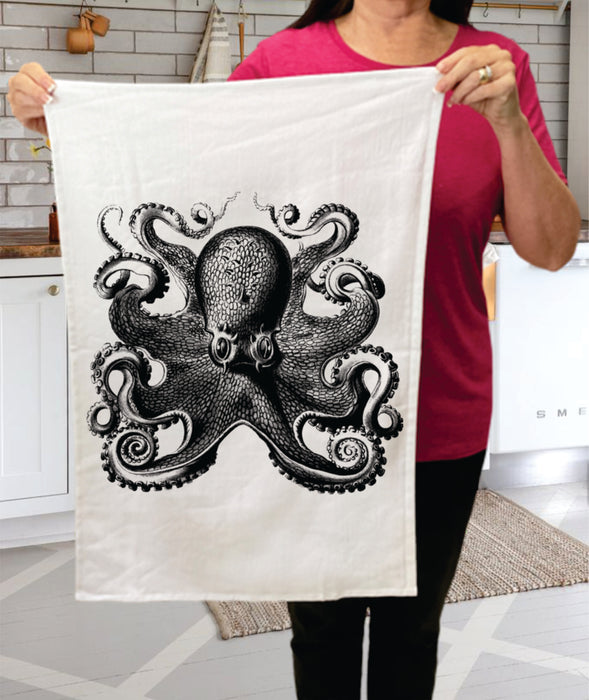 Octopus Ocean Animal Vintage Cotton Terry Towels