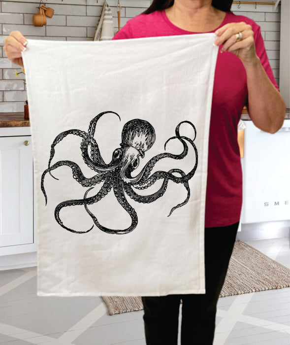 Octopus Ocean Animal Vintage Cotton Terry Towels