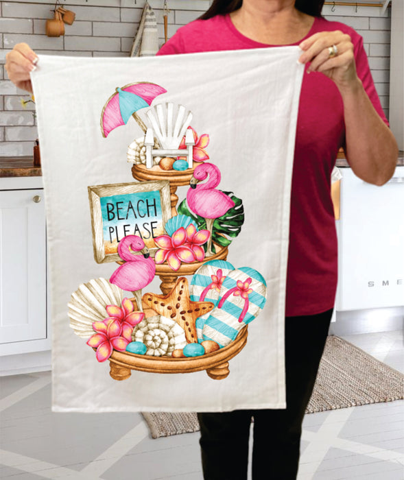 Beach Please 3 Tier Tray Kitchen Cotton Terry Towels