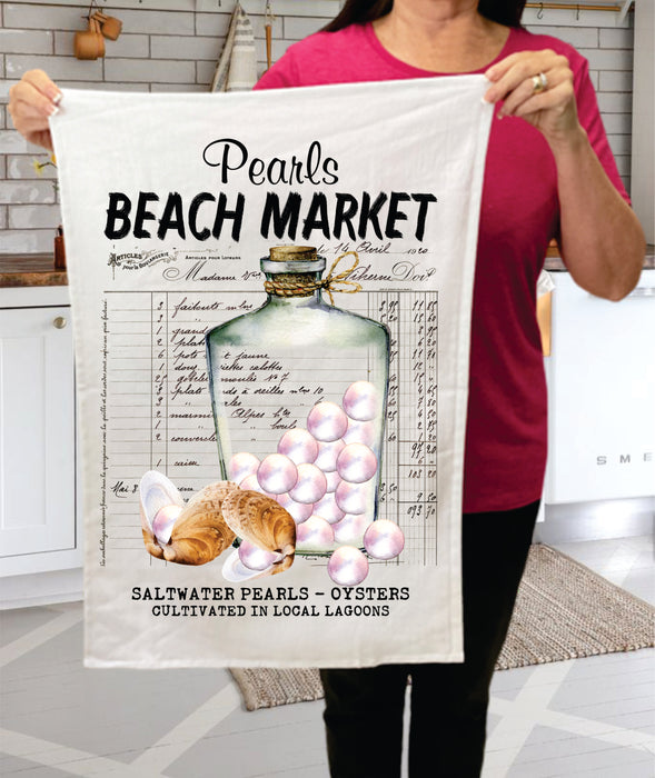 Pearls Beach Market Oysters Ocean Beach Terry Towel