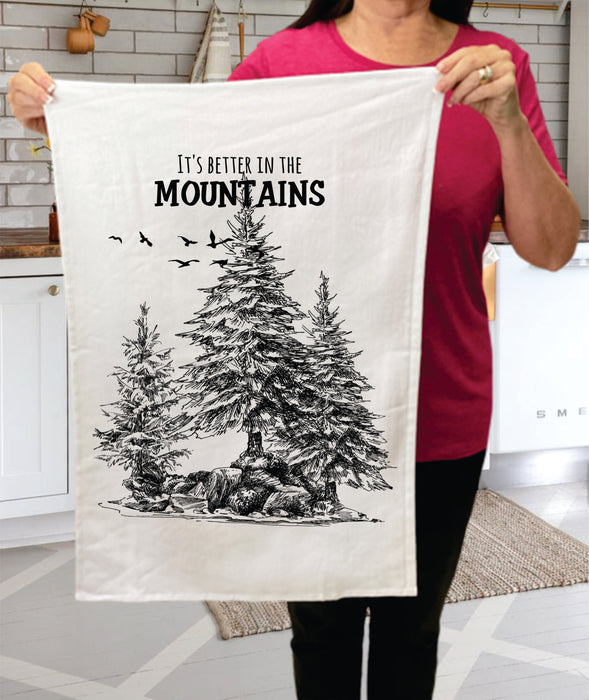 It's Better in the Mountains Camping Cotton Terry Towels
