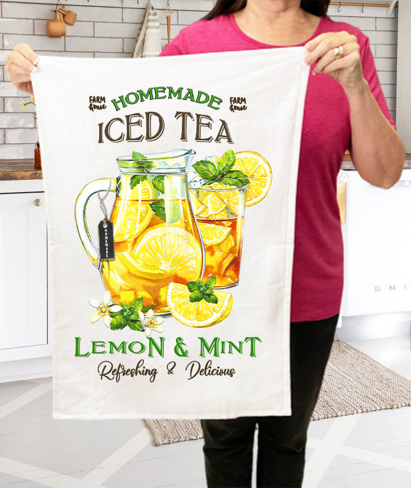 Home Made Ice Tea and Mint Cotton Terry Towels