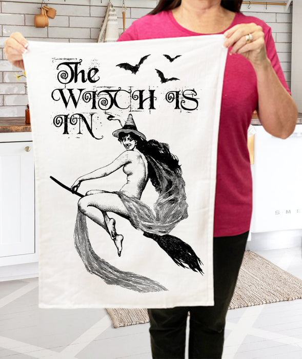 The Witch is In Halloween Cotton Terry Towels