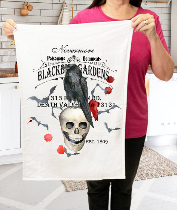 Blackbird Garden Crow Halloween Cotton Terry Towels