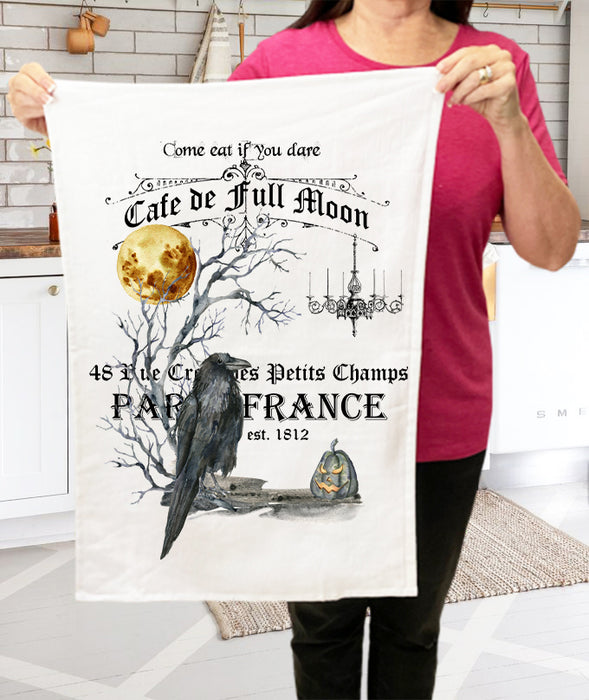 Cafe De Full Moon Paris Halloween Cotton Terry Towels