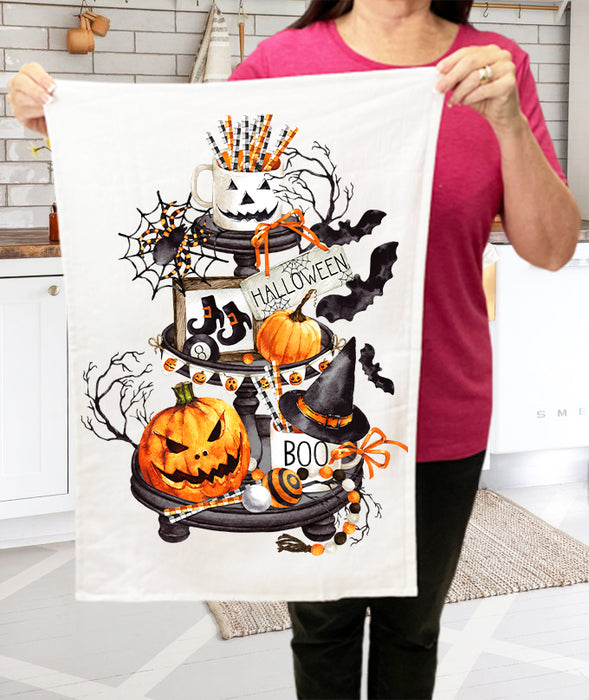 Happy Halloween 3 Tiered Tray Cotton Terry Towels