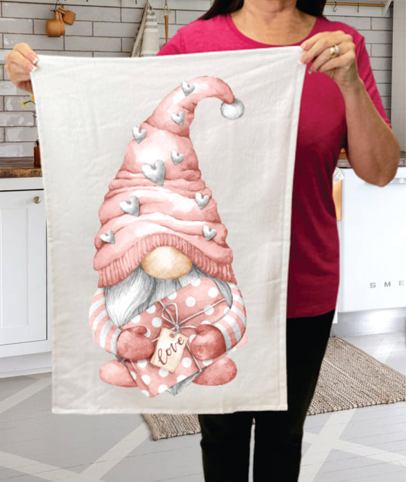 Valentine Gnome Love Cotton Terry Towels