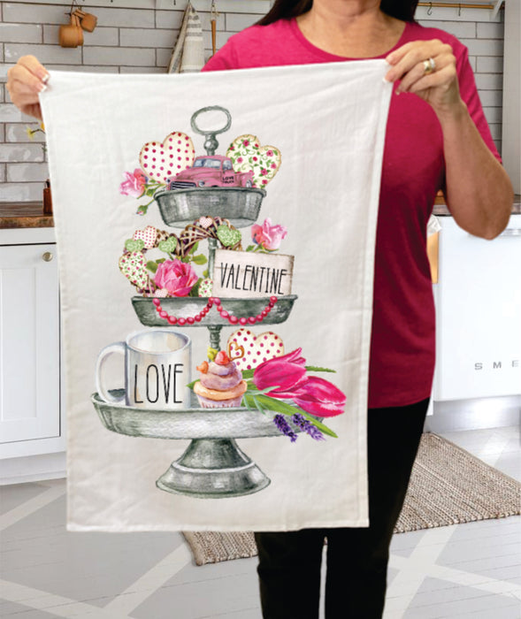 Valentine 3 Tier Tray Modern Farmhouse Cotton Terry Towels