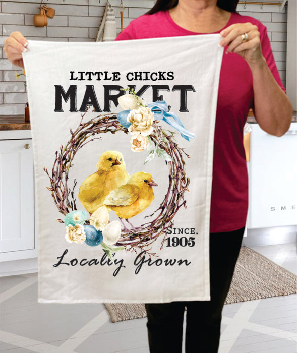 Easter Wreath Little Chicks Market Terry Towel