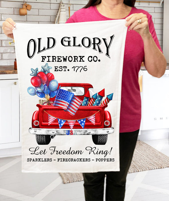 Old Glory Fireworks Co Patriotic  Terry Towel