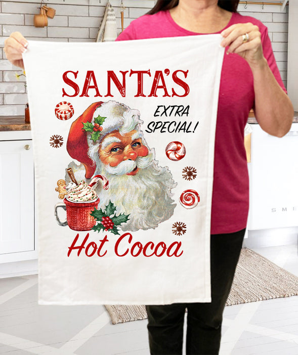 Christmas Santa's Hot Cocoa  Terry Towel