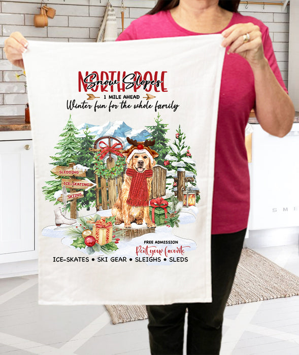 Christmas North Pole Slopes Dog Lover  Terry Towel