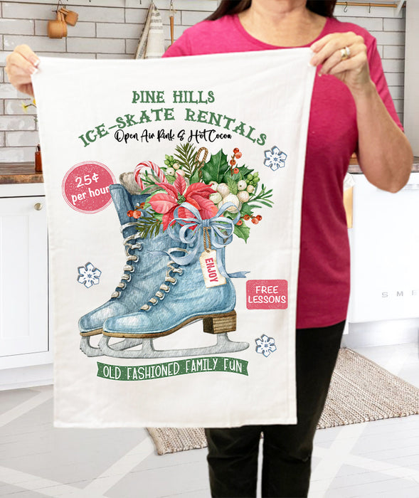 Christmas Ice Skates Rental Family Fun  Terry Towel