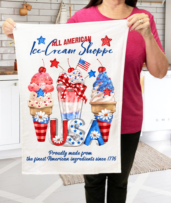 All American Ice Cream Patriotic USA  Terry Towel